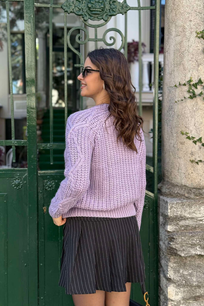 SIMPLE KNITTED WOMEN SWEATER PURPLE/LEJLA - 4