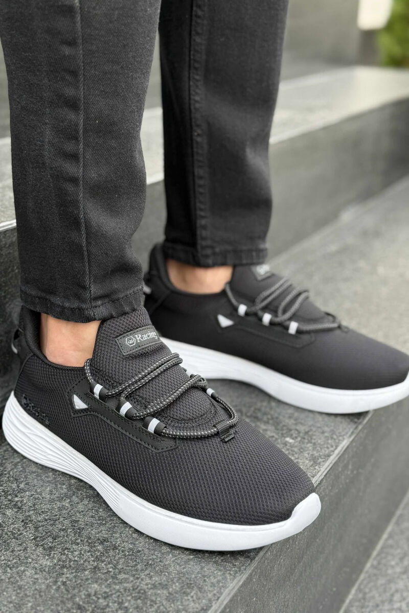 SIMPLE LACING MEN SNEAKERS BLACK-WHITE/ZEBA - 8