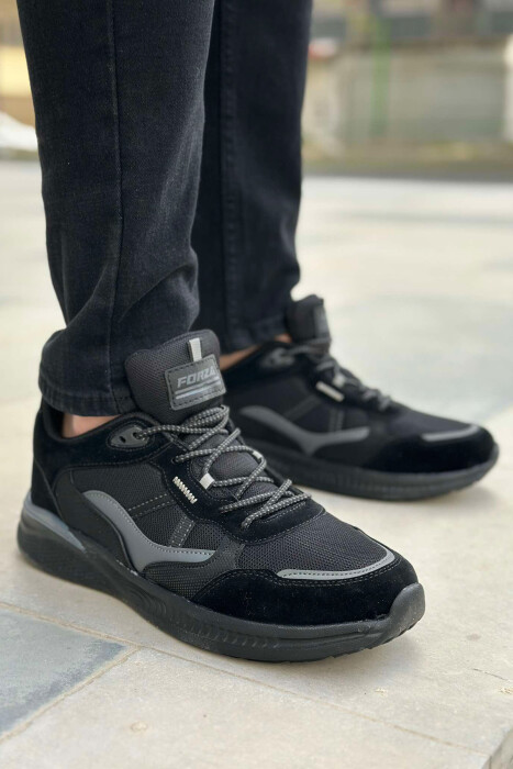 SIMPLE LACING MEN SNEAKERS BLACK/ E ZEZE - KLAUDIO FASHION