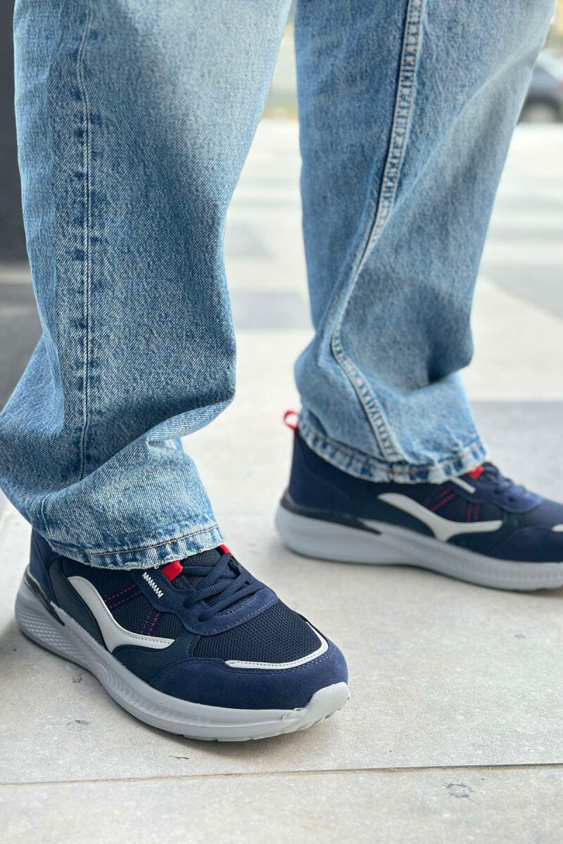 SIMPLE LACING MEN SNEAKERS DARK BLUE/BEE - 3