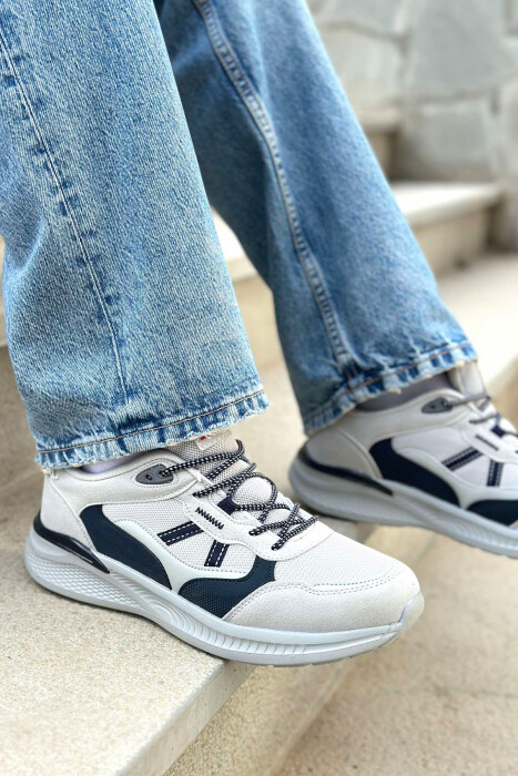 SIMPLE LACING MEN SNEAKERS LIGHT GREY/GZ - KLAUDIO FASHION