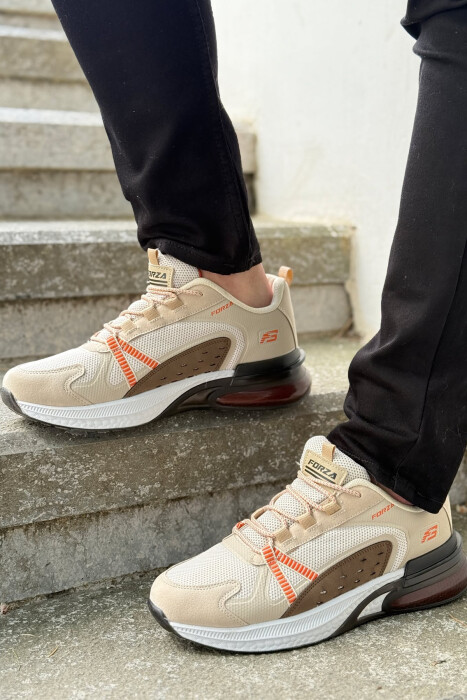 SIMPLE LACING PLATFORM MEN SNEAKERS BEIGE/BEZHE 