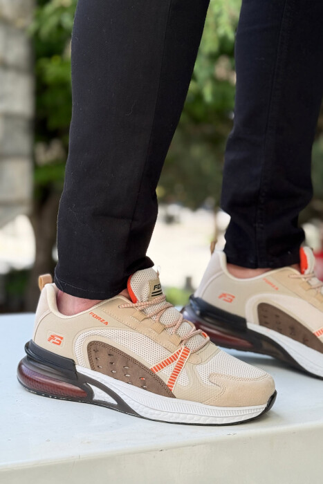 SIMPLE LACING PLATFORM MEN SNEAKERS BEIGE/BEZHE - 4