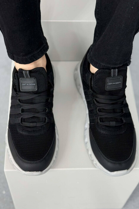 SIMPLE LACING PLATFORM MEN SNEAKERS BLACK-GREY/ZEGR - 2