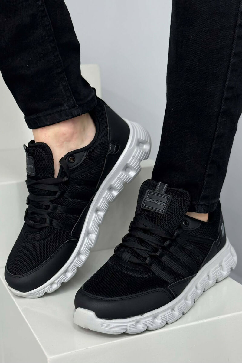 SIMPLE LACING PLATFORM MEN SNEAKERS BLACK-GREY/ZEGR - 3