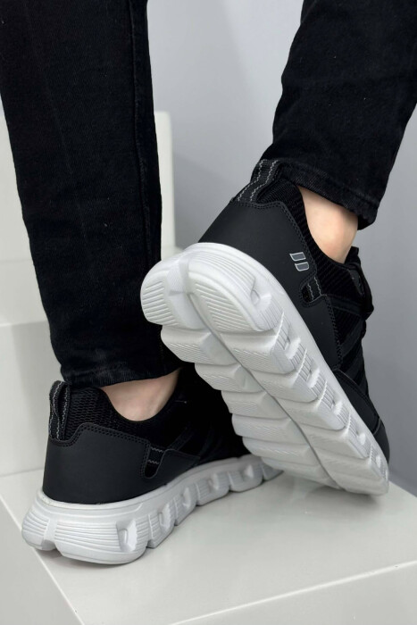 SIMPLE LACING PLATFORM MEN SNEAKERS BLACK-GREY/ZEGR - 4