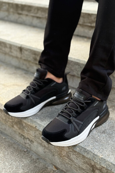 SIMPLE LACING PLATFORM MEN SNEAKERS BLACK-WHITE/ZEBA 