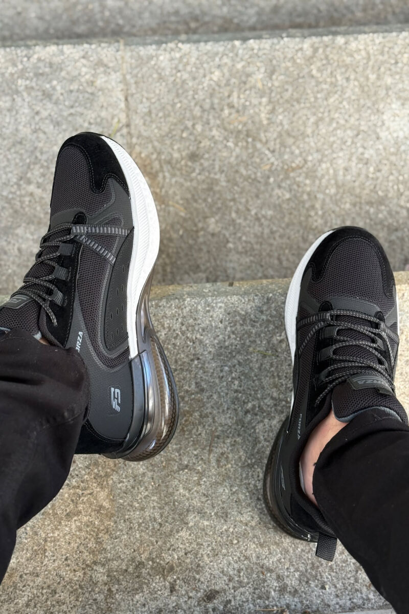 SIMPLE LACING PLATFORM MEN SNEAKERS BLACK-WHITE/ZEBA - 2