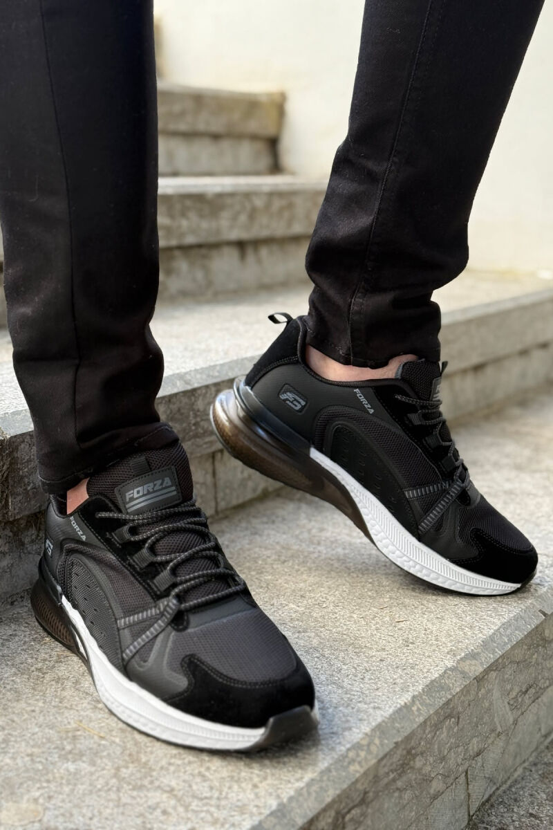 SIMPLE LACING PLATFORM MEN SNEAKERS BLACK-WHITE/ZEBA - 3