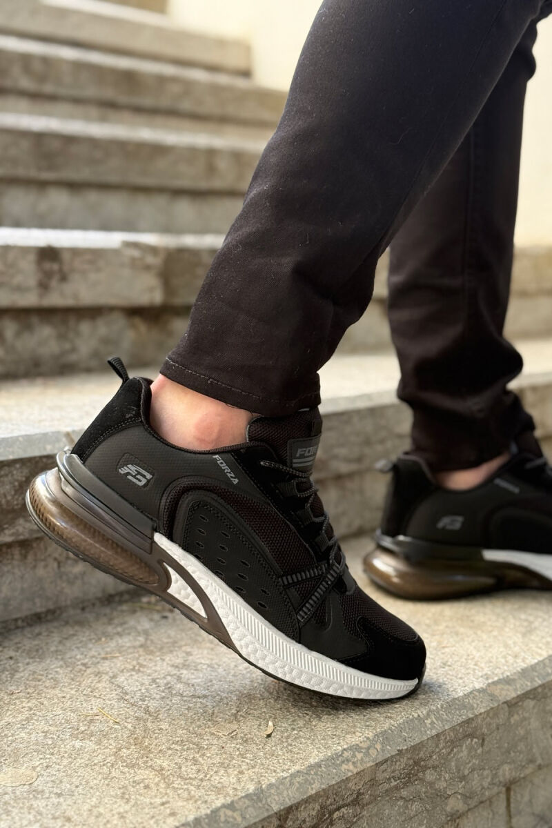 SIMPLE LACING PLATFORM MEN SNEAKERS BLACK-WHITE/ZEBA - 4