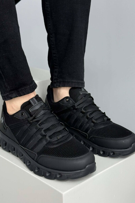 SIMPLE LACING PLATFORM MEN SNEAKERS BLACK/ E ZEZE - KLAUDIO FASHION