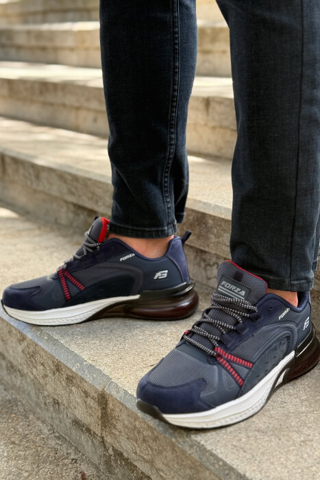 SIMPLE LACING PLATFORM MEN SNEAKERS BLUE/BLU - KLAUDIO FASHION