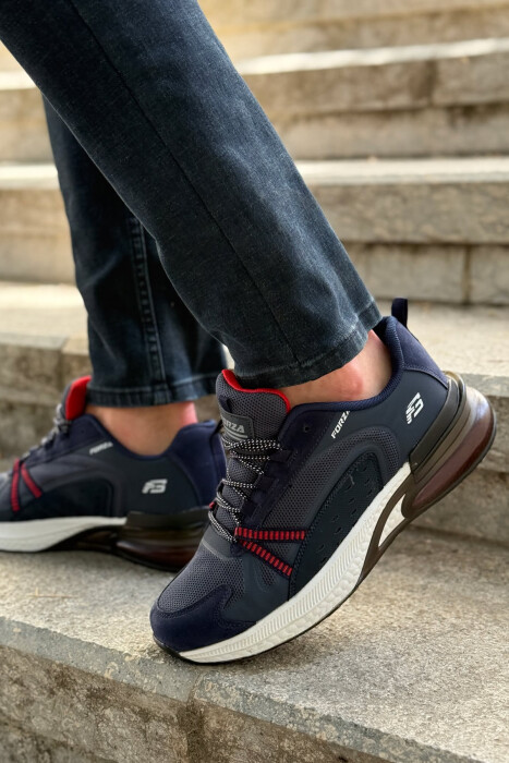 SIMPLE LACING PLATFORM MEN SNEAKERS BLUE/BLU - 2