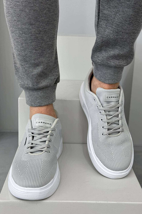 SIMPLE LACING PLATFORM MEN SNEAKERS LIGHT GREY/GZ - 4