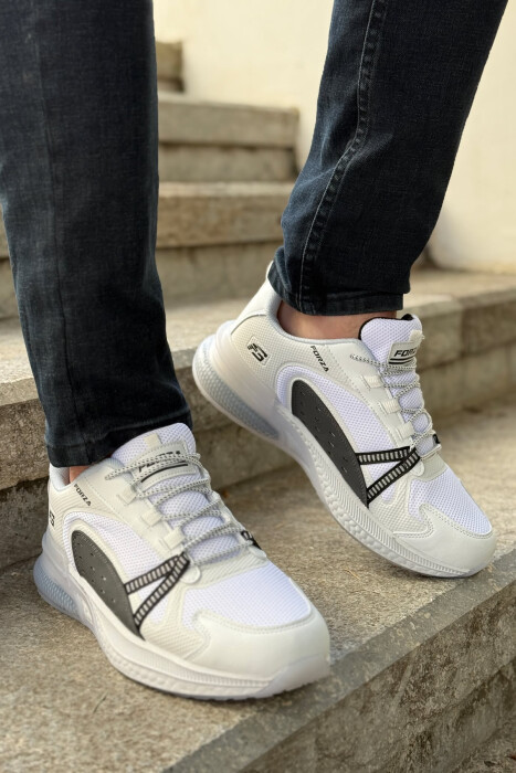 SIMPLE LACING PLATFORM MEN SNEAKERS WHITE-E BARDHE 
