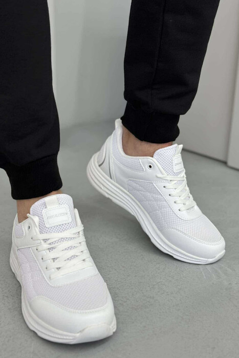 SIMPLE LACING SIMPLE MEN SNEAKERS WHITE-E BARDHE - KLAUDIO FASHION