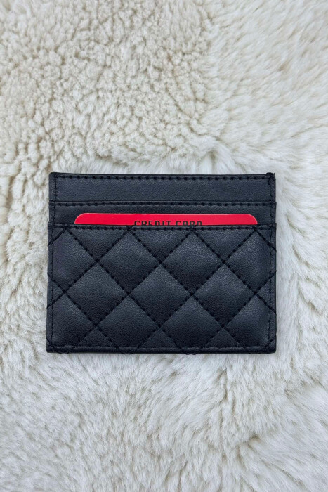 SIMPLE LEATHER WOMEN CARD HOLDER BLACK/ E ZEZE - 3