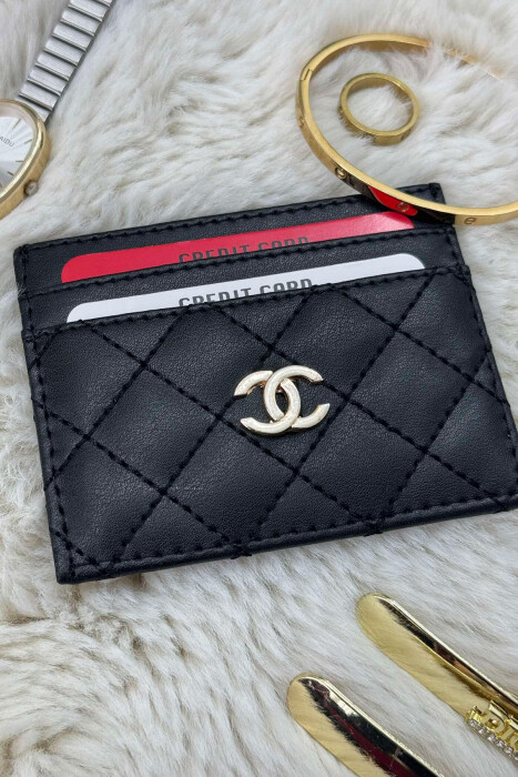 MBAJTËSE E THJESHTË KARTASH PËR FEMRA NË NGJYRËN E ZEZË - KLAUDIO FASHION