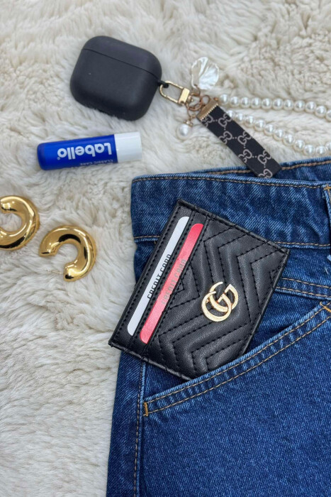 MBAJTËSE E THJESHTË KARTASH PËR FEMRA NË NGJYRËN E ZEZË - KLAUDIO FASHION