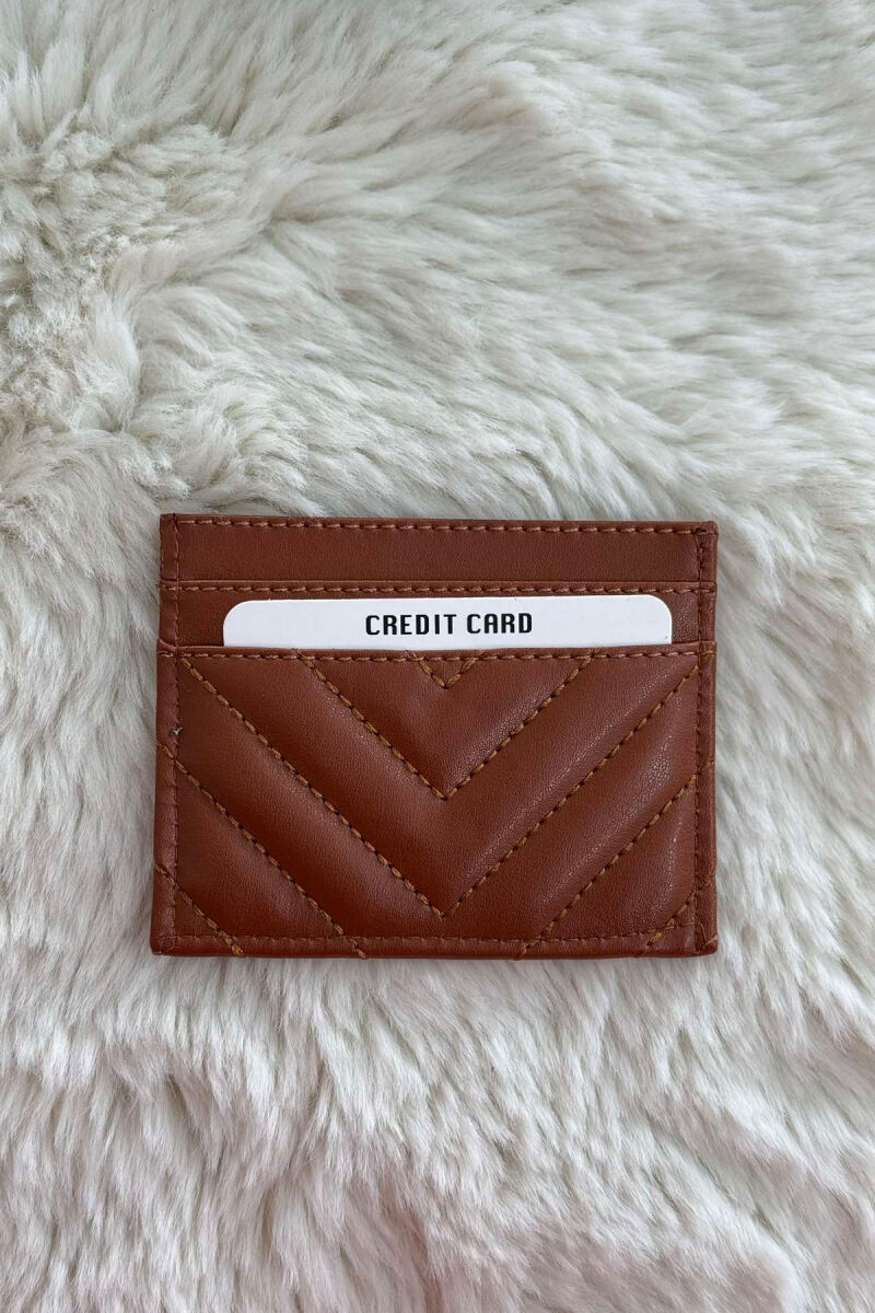 SIMPLE LEATHER WOMEN CARD HOLDER BROWN/KAFE - 3