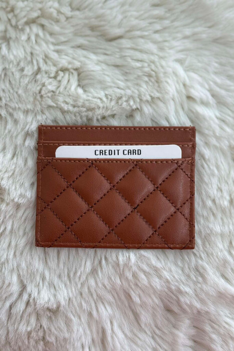 SIMPLE LEATHER WOMEN CARD HOLDER BROWN/KAFE - 3