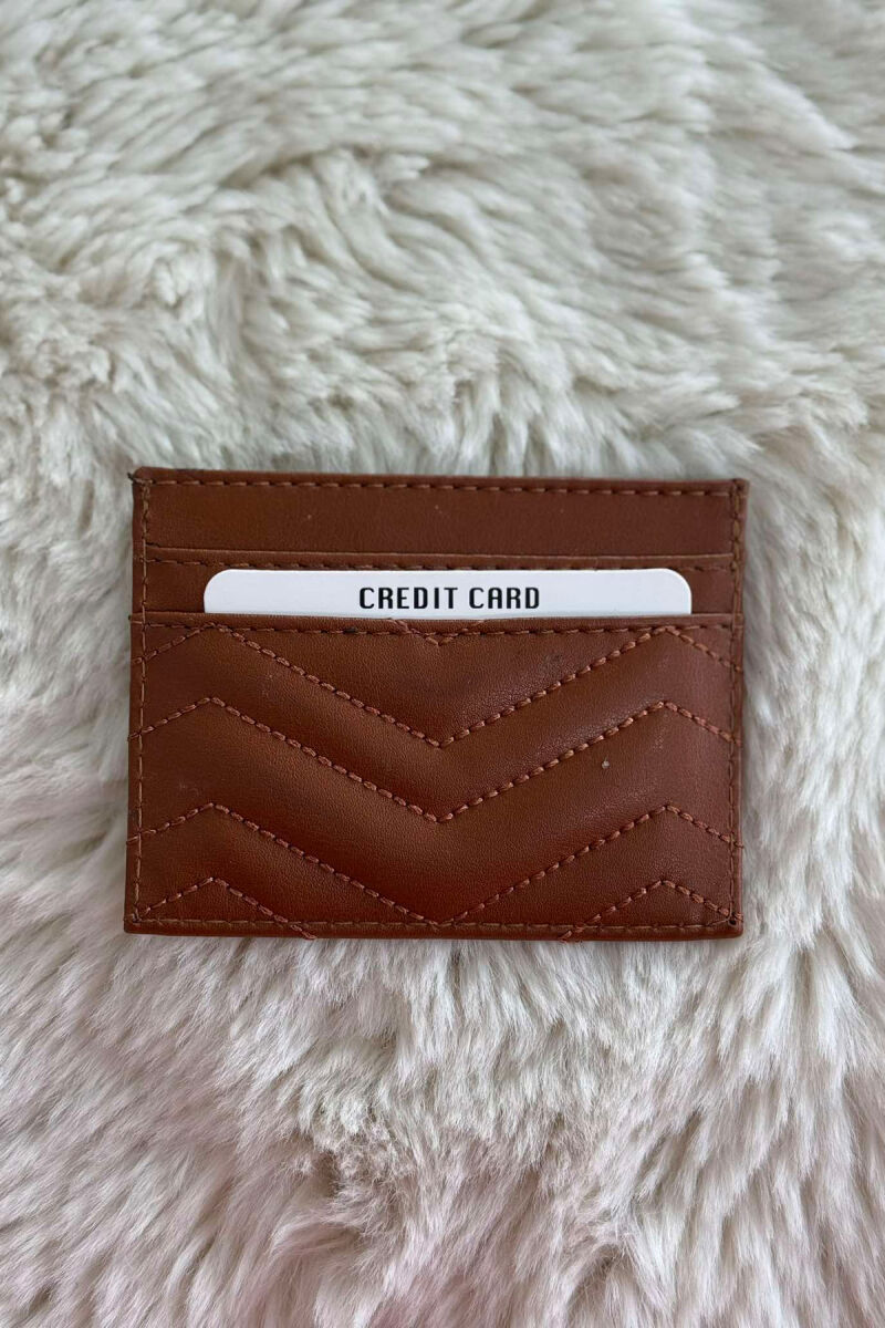 SIMPLE LEATHER WOMEN CARD HOLDER BROWN/KAFE - 3