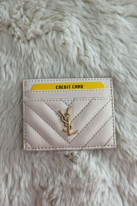 SIMPLE LEATHER WOMEN CARD HOLDER CREAM/KREM - 2