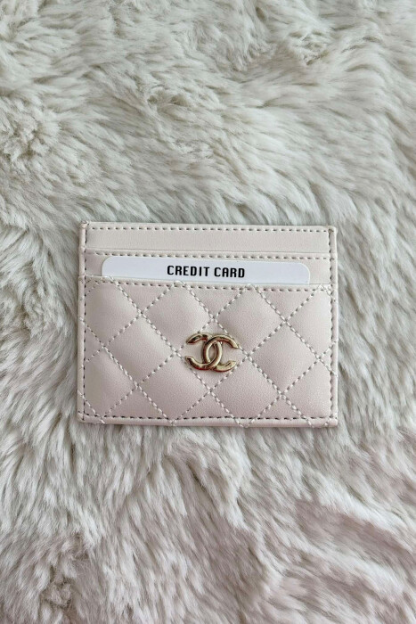 SIMPLE LEATHER WOMEN CARD HOLDER CREAM/KREM - 2