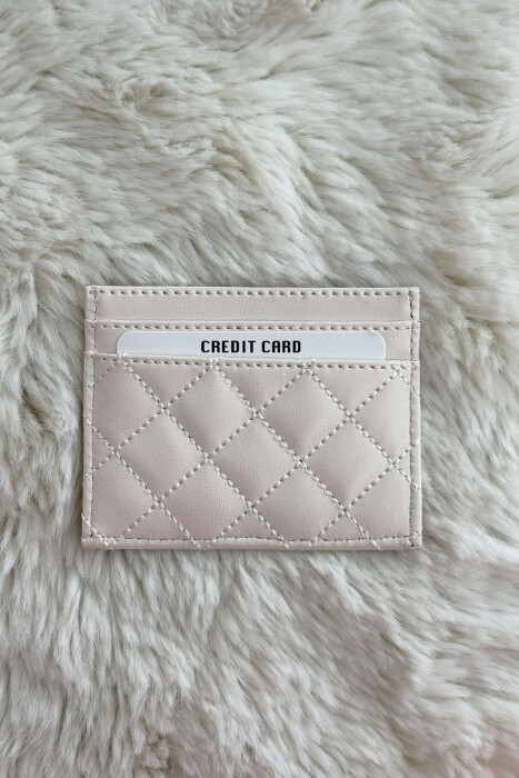 SIMPLE LEATHER WOMEN CARD HOLDER CREAM/KREM - 3