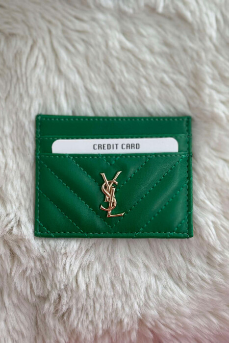 SIMPLE LEATHER WOMEN CARD HOLDER DARK GREEN/JEE - 2