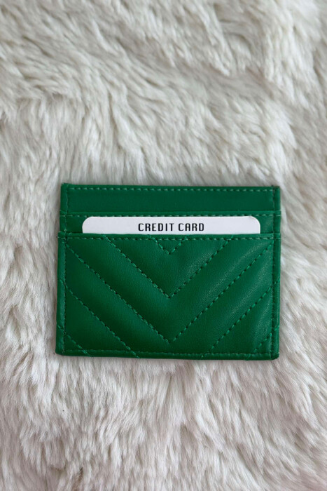 SIMPLE LEATHER WOMEN CARD HOLDER DARK GREEN/JEE - 3