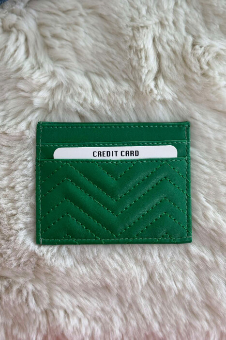 SIMPLE LEATHER WOMEN CARD HOLDER DARK GREEN/JEE - 3