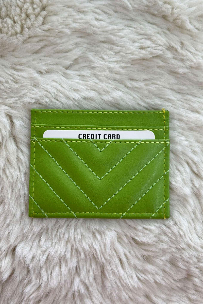 SIMPLE LEATHER WOMEN CARD HOLDER LIGHT GREEN/JEZB - 3