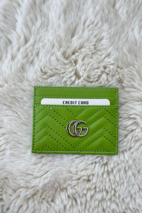 SIMPLE LEATHER WOMEN CARD HOLDER LIGHT GREEN/JEZB - 2