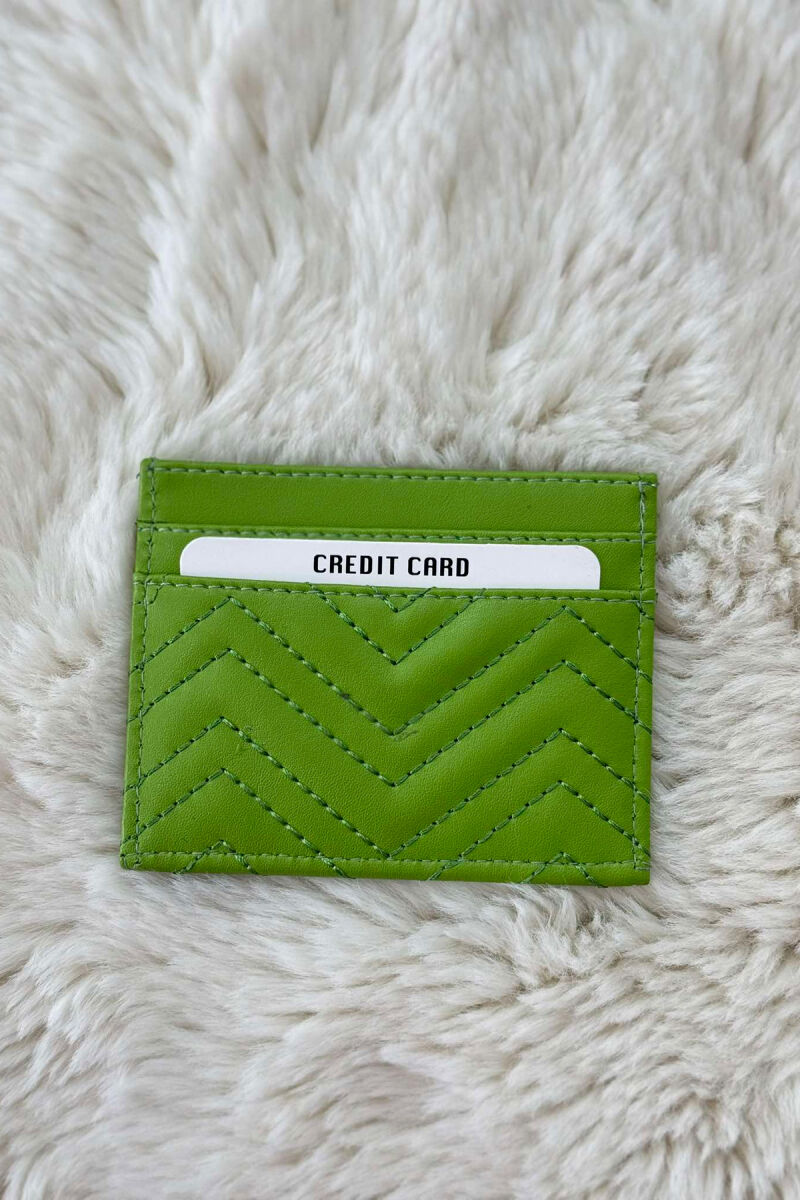 SIMPLE LEATHER WOMEN CARD HOLDER LIGHT GREEN/JEZB - 3