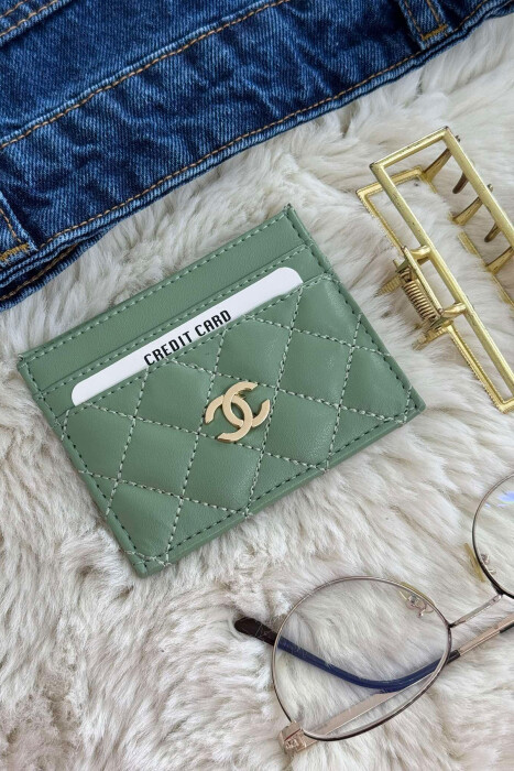 SIMPLE LEATHER WOMEN CARD HOLDER MINT/MENTE 