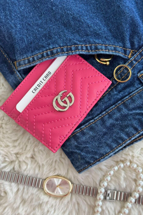 SIMPLE LEATHER WOMEN CARD HOLDER PINK/ROZE 