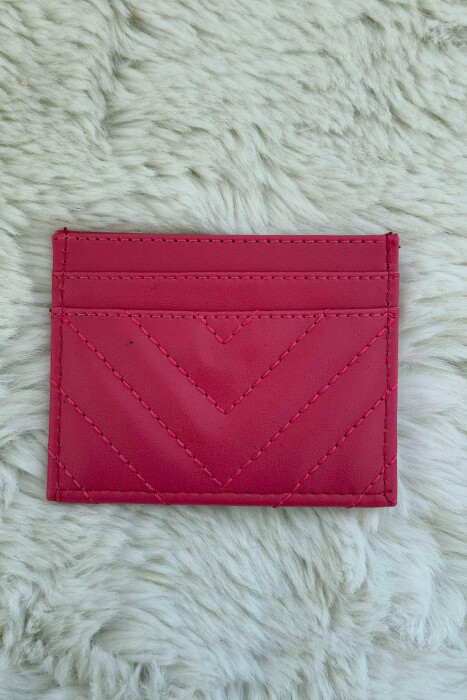 SIMPLE LEATHER WOMEN CARD HOLDER PINK/ROZE - 3