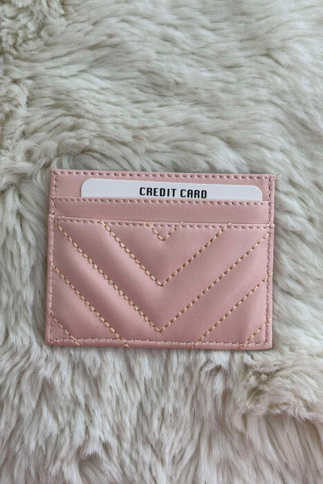 SIMPLE LEATHER WOMEN CARD HOLDER POWDER/PUDER - 3