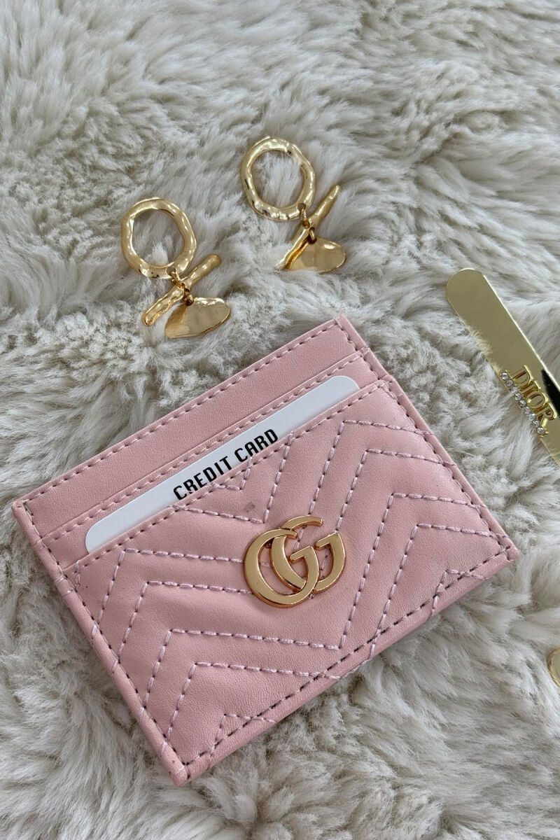 SIMPLE LEATHER WOMEN CARD HOLDER POWDER/PUDER - 1