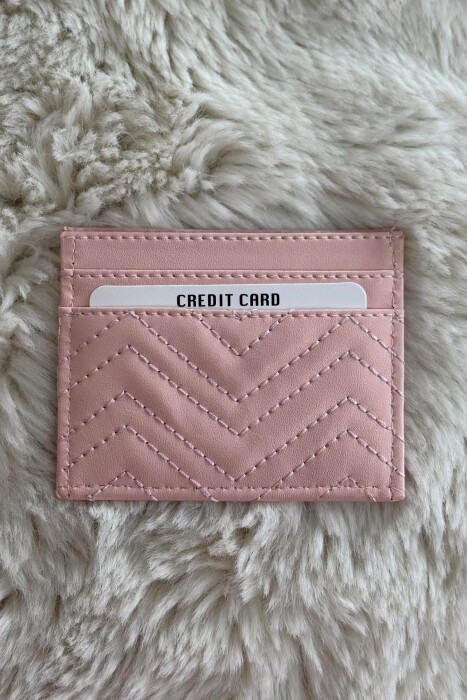 SIMPLE LEATHER WOMEN CARD HOLDER POWDER/PUDER - 3