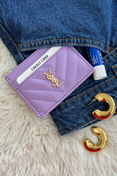 SIMPLE LEATHER WOMEN CARD HOLDER PURPLE/LEJLA 