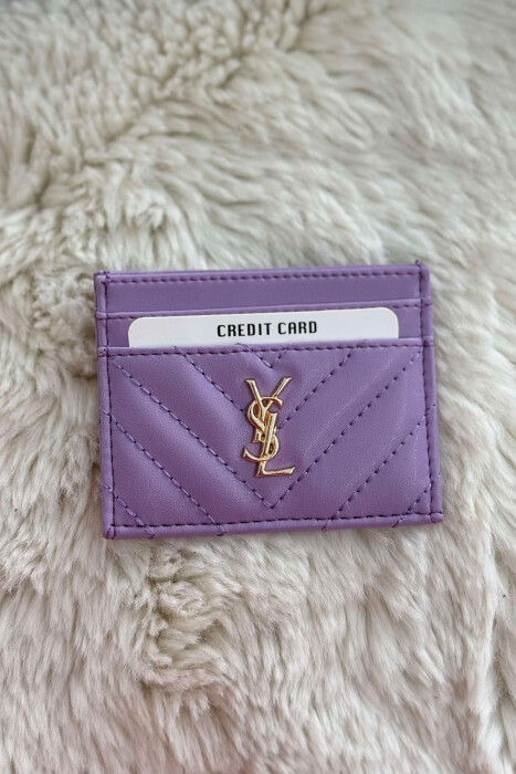 SIMPLE LEATHER WOMEN CARD HOLDER PURPLE/LEJLA - 2