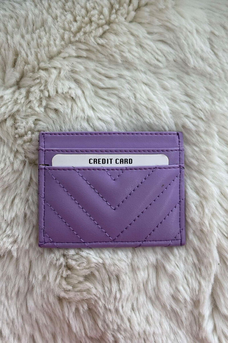 SIMPLE LEATHER WOMEN CARD HOLDER PURPLE/LEJLA - 3