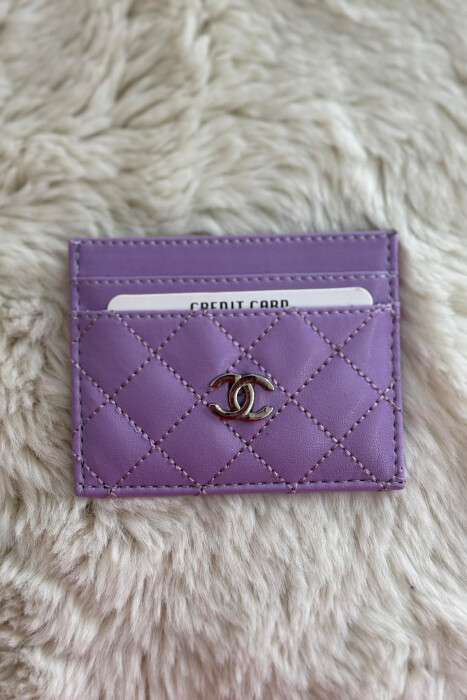 SIMPLE LEATHER WOMEN CARD HOLDER PURPLE/LEJLA - 2