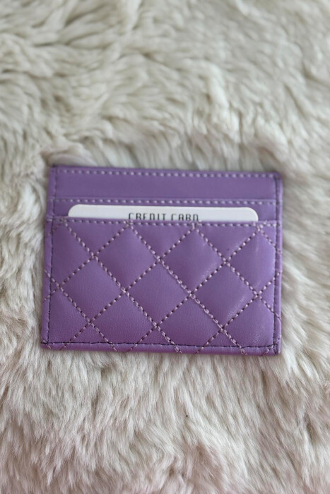 SIMPLE LEATHER WOMEN CARD HOLDER PURPLE/LEJLA - 3