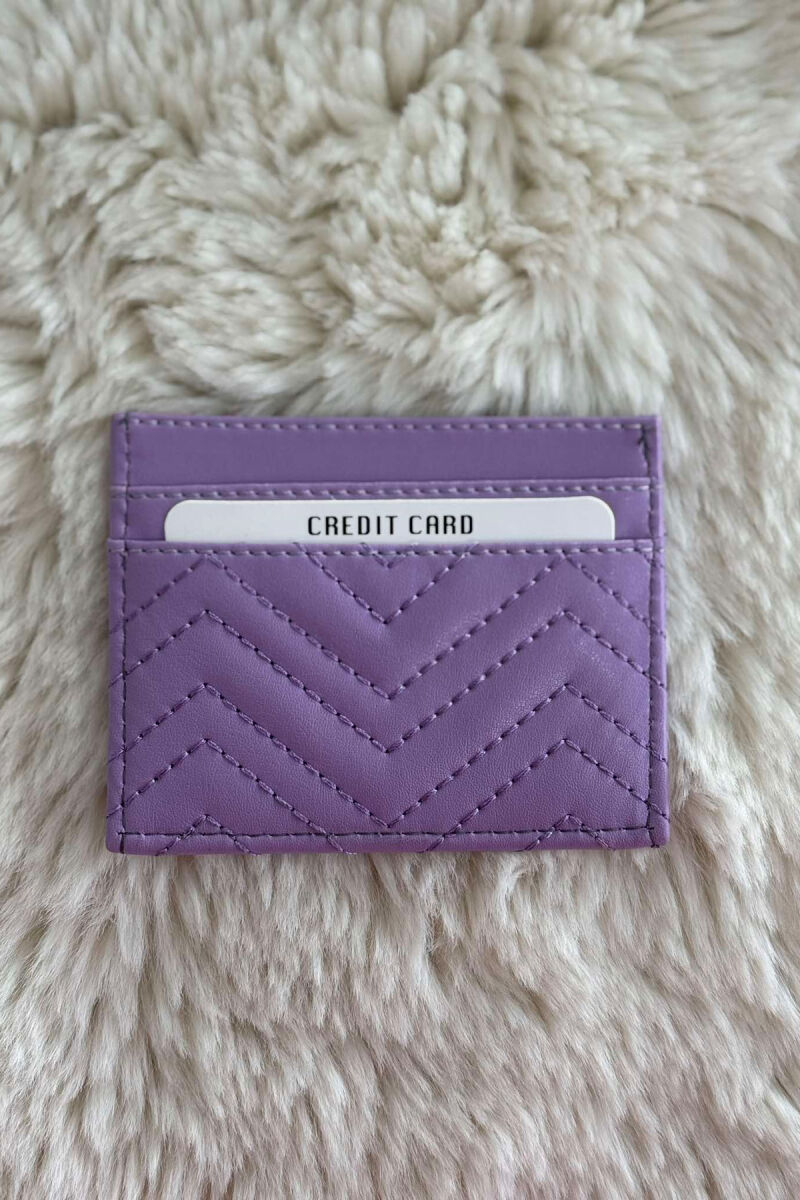 SIMPLE LEATHER WOMEN CARD HOLDER PURPLE/LEJLA - 3