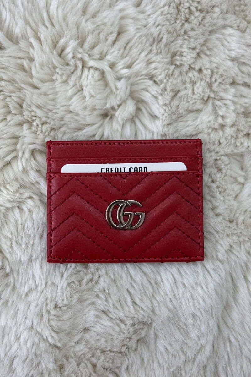 SIMPLE LEATHER WOMEN CARD HOLDER RED/E KUQE - 3