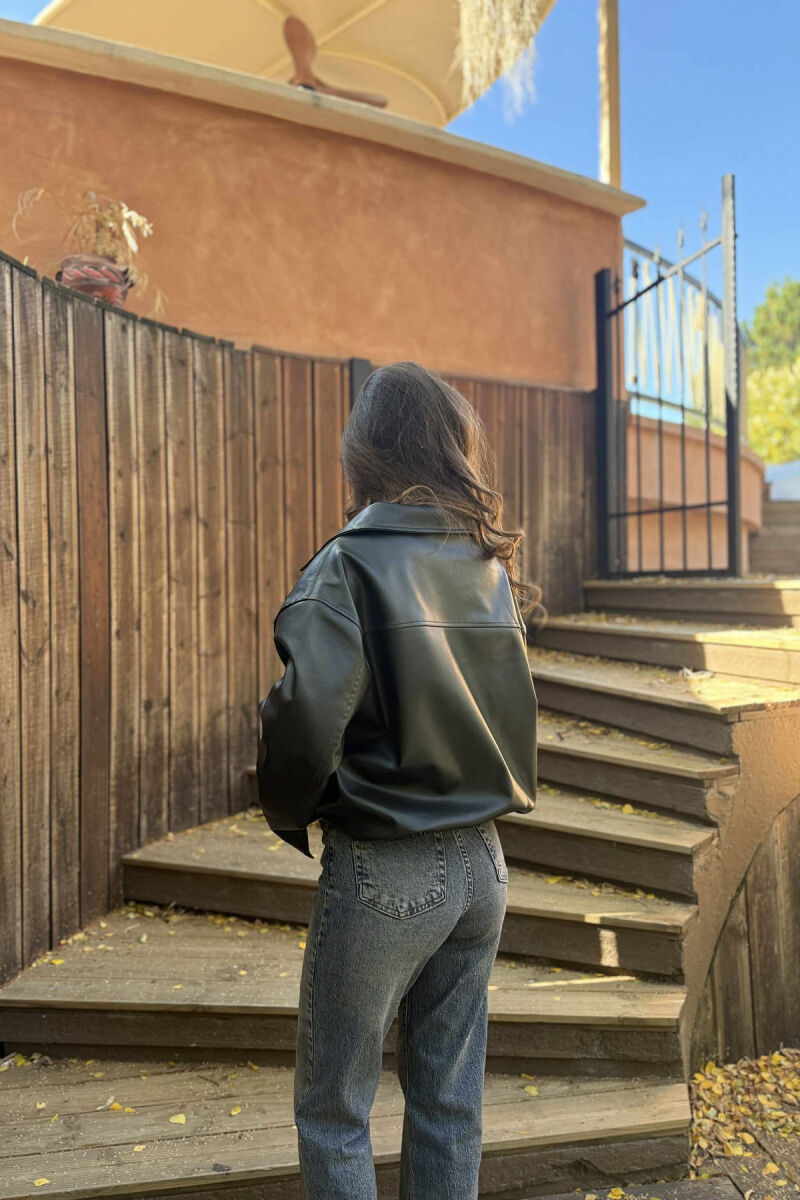 SIMPLE LEATHER WOMEN JACKET BLACK/ E ZEZE - 3