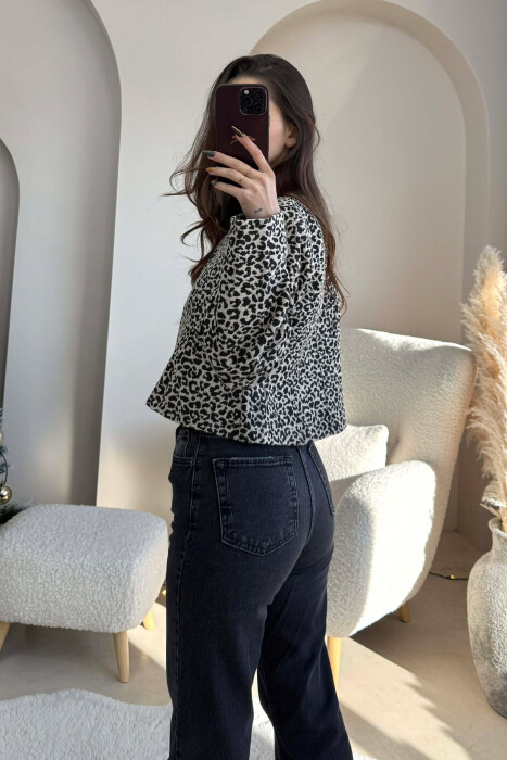 SIMPLE LEO DESIGN BUTTONED WOMEN JACKET LEO/LEOPARD - 3